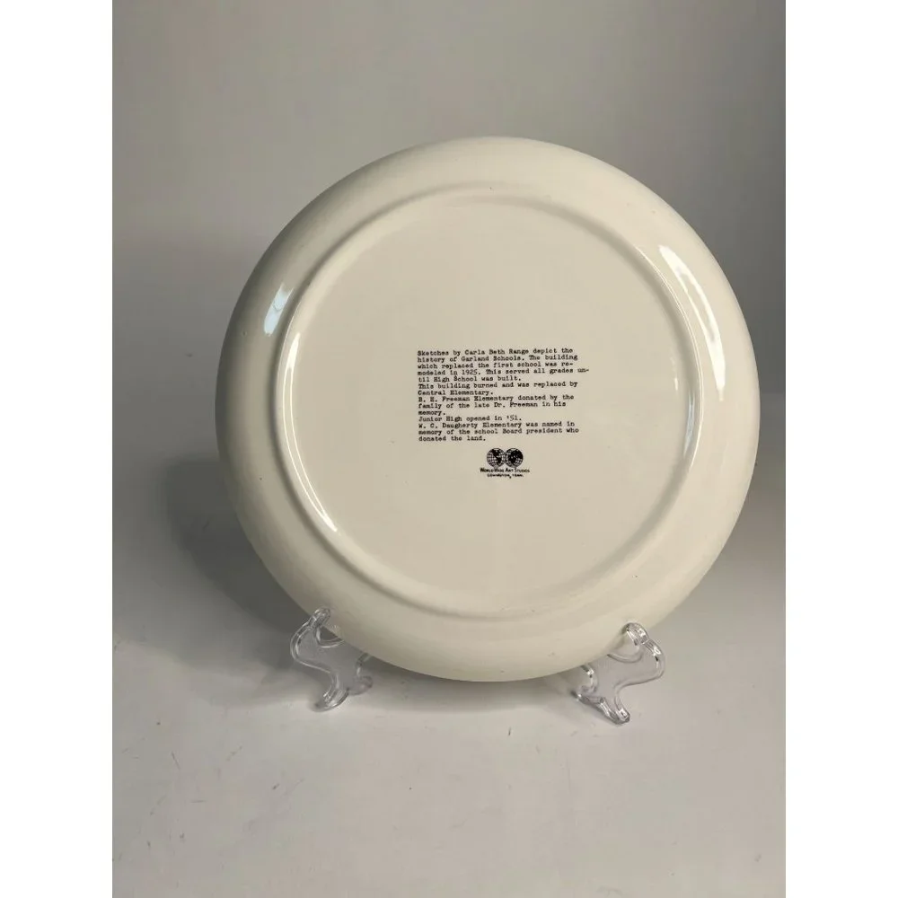 Garland Texas History of Schools Souvenir Plate Gold Edge